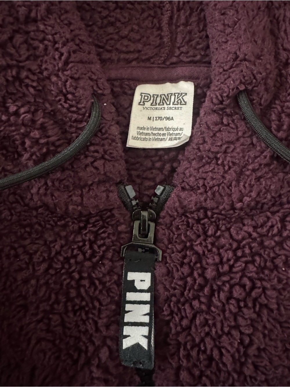 PINK Victoria's Secret Plush Sherpa Zip Hoodie - Plum - Picture 2 of 7